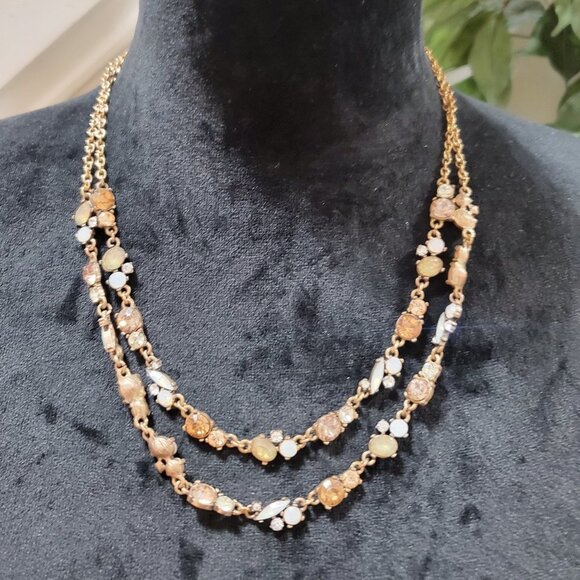 Unbranded Jewelry - Women's Gold Tone Beaded Double Strand Chain Fashion Jewelry Necklace